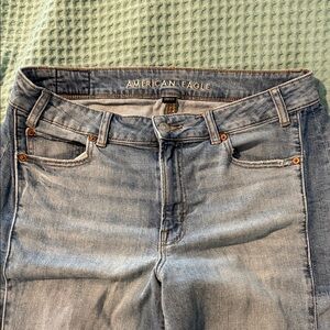 American Eagle size 10 low rise baggy wide leg jeans